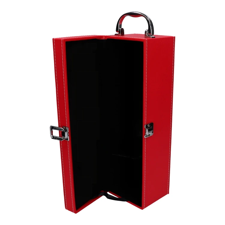 Skrzynka na 1 butelkę wina bez akcesoriów - czerwona skóra 3.jpg