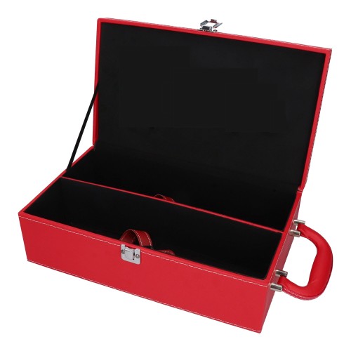 Skrzynka na 2 butelki wina bez akcesoriów - czerwona skóra 1.jpg