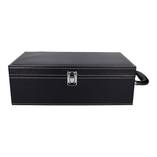 Skrzynka na 2 butelki wina z akcesoriami - czarna skóra 3.jpg