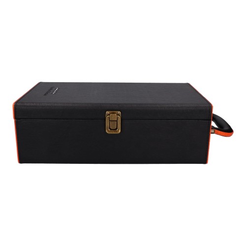 Skrzynka na 2 butelki wina czarna z pomarańczową wyściółką bez akcesoriów 3.jpg