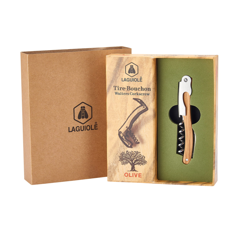 Nóż i korkociąg z otwieraczem Laguiole oliwkowy w kartoniku 1.png