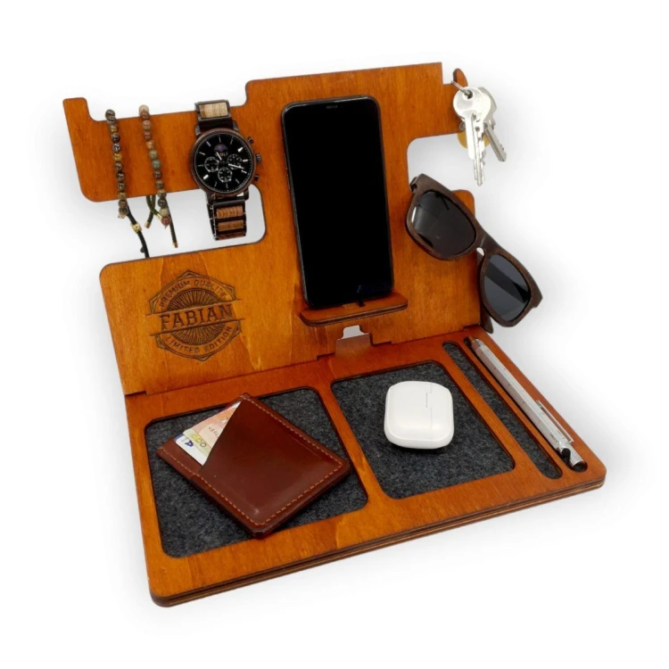 Drewniany organizer na biurko NeatDesk – mahoń 1.jpg