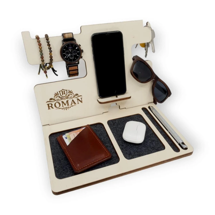 Drewniany organizer na biurko NeatDesk – naturalny 1.jpg