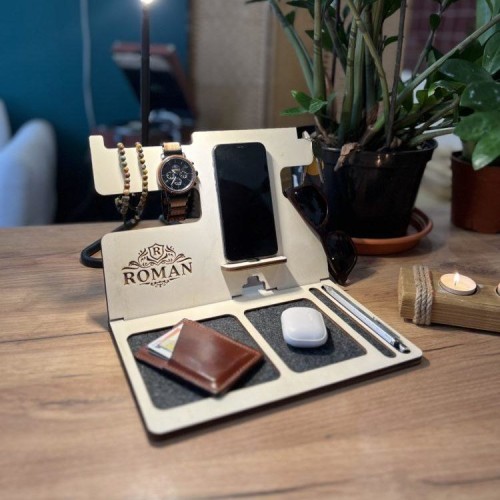 Drewniany organizer na biurko NeatDesk – naturalny 2.jpg